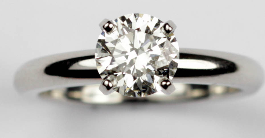 Deleuse Platinum Diamond Engagement Ring, SOLD