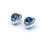 Vintage Blue Topaz Heart Earrings, SOLD