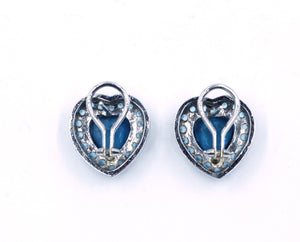 Vintage Blue Topaz Heart Earrings, SOLD