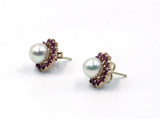Vintage Pearl and Ruby Earrings, SOLD