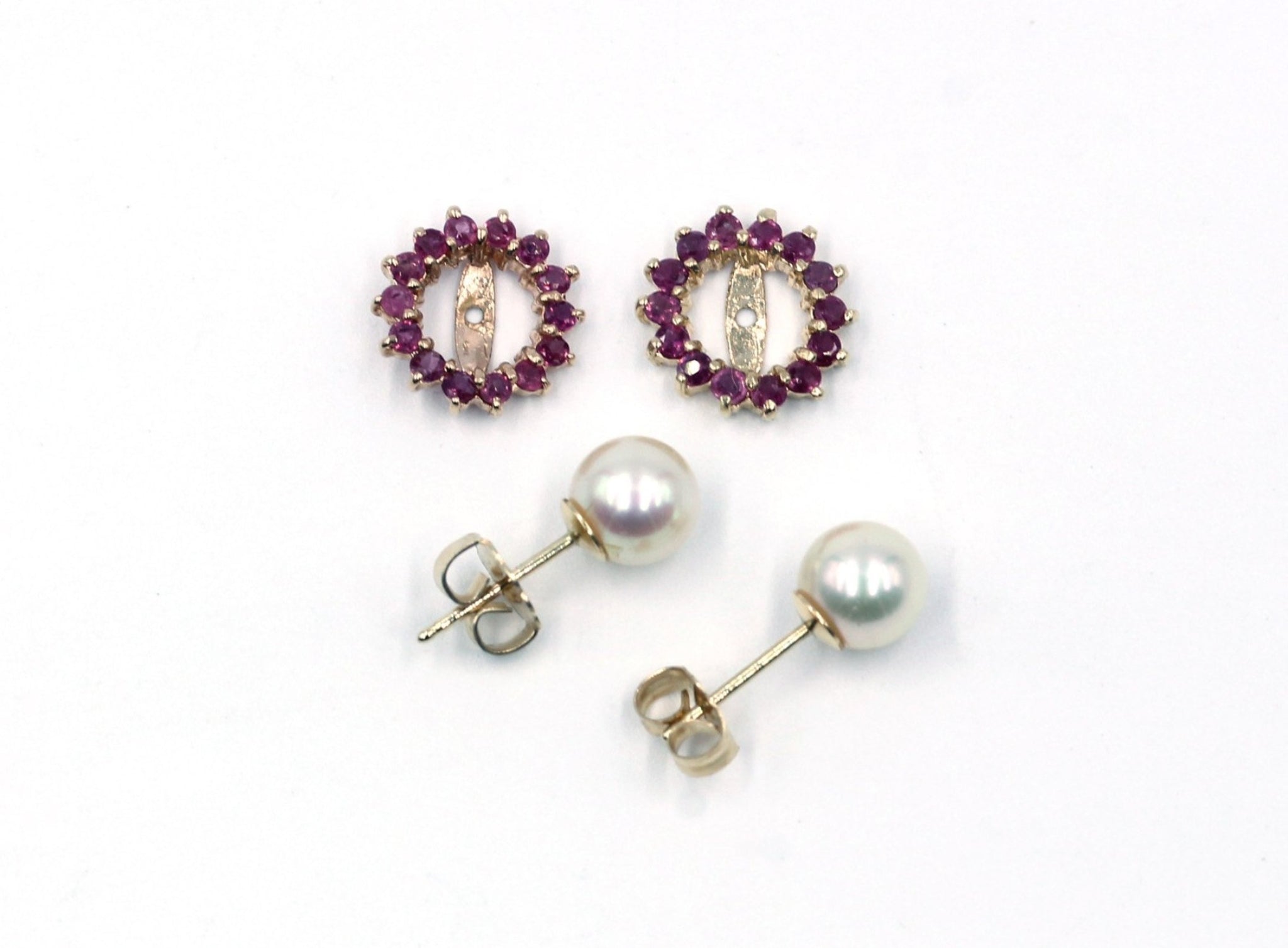 Vintage Pearl and Ruby Earrings, SOLD