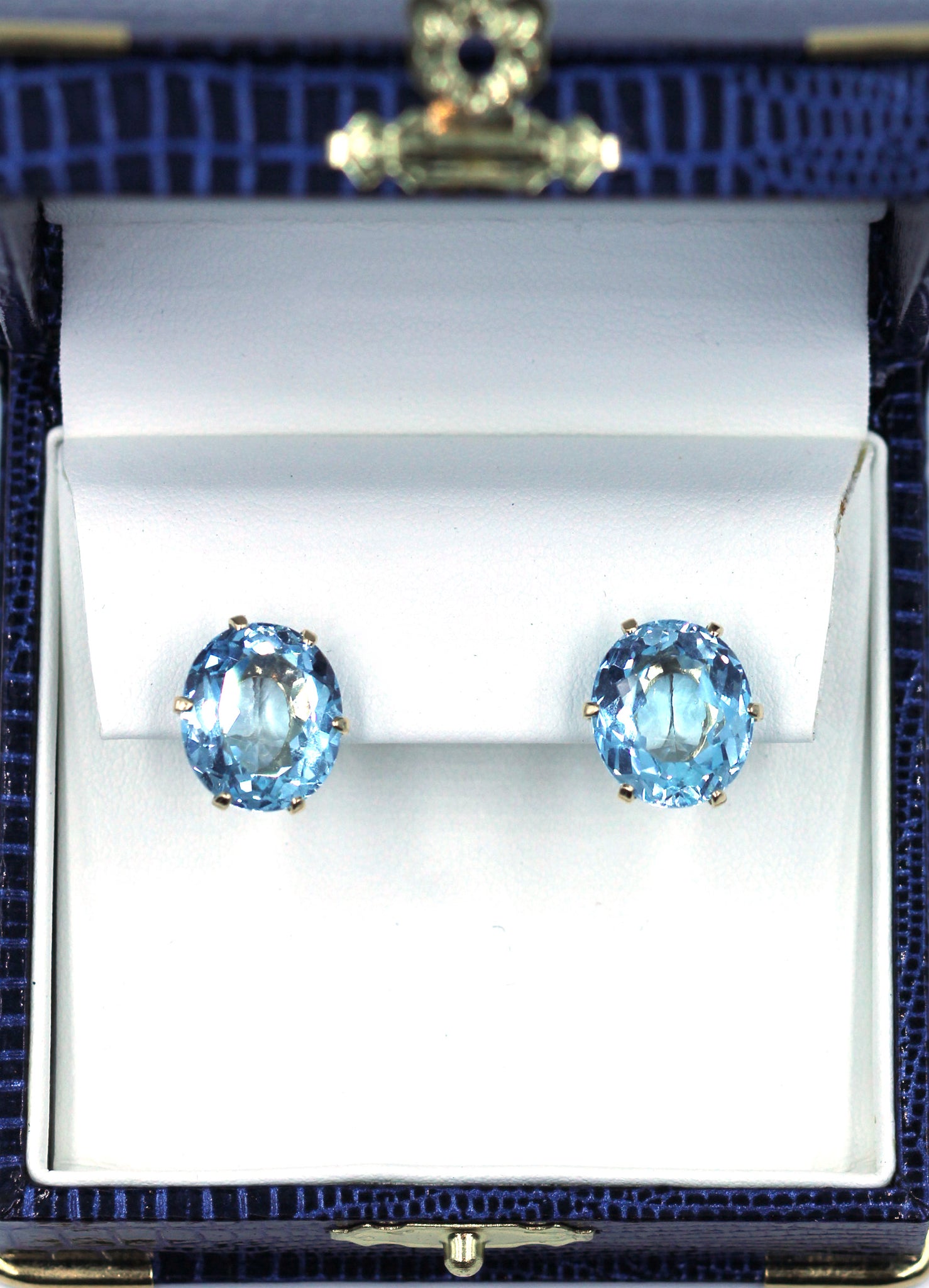 Vintage Blue Topaz Earrings, SOLD