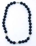 Vintage Onyx, Pearl and Gold  Bead Necklace, SALE, SOLD