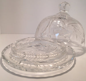 Vintage Crystal Cheese Dish, SALE, SOLD