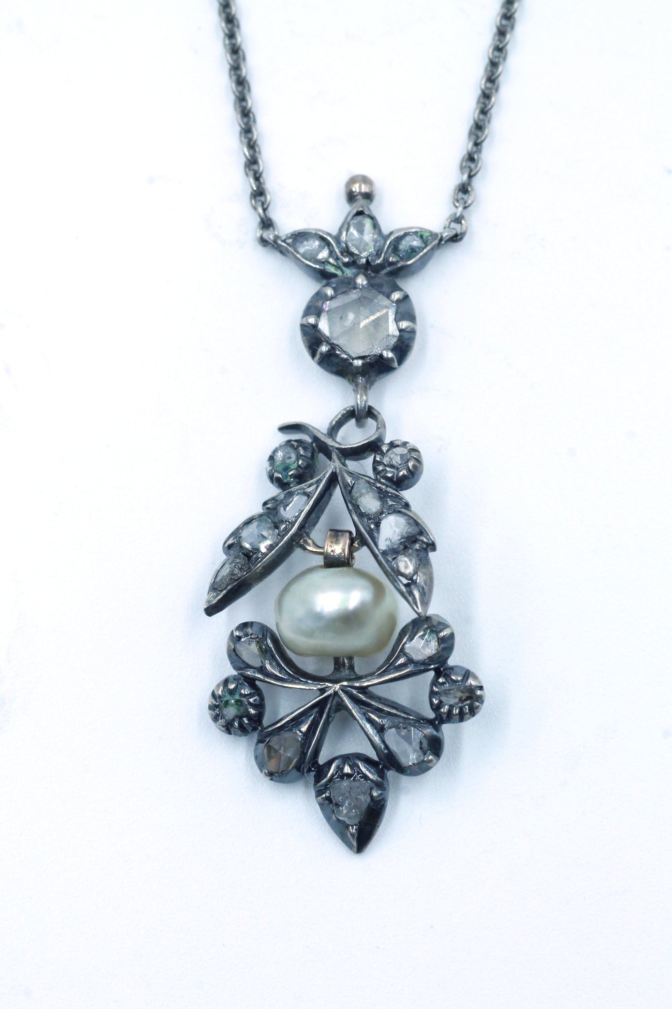 Vintage Diamond and Pearl Necklace, SOLD
