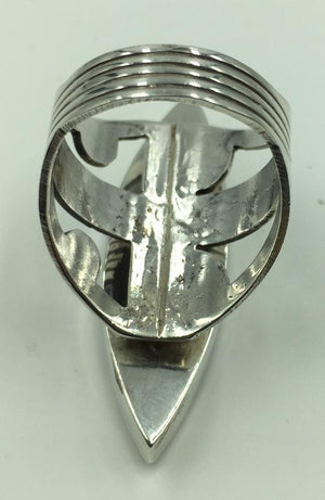 Vintage Native American Zuni Sterling Silver Inlaid Ring, SOLD
