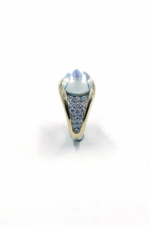 Pre-owned Janet Deleuse Moonstone and Diamond Ring, SOLD