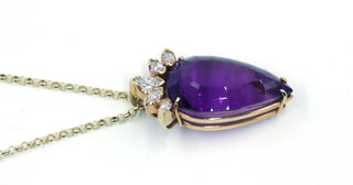 Vintage Amethyst and Diamond Pendant, SOLD