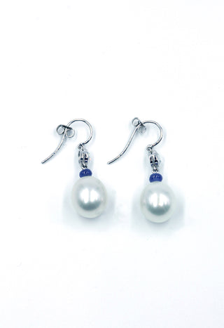 Vintage Assael Diamond, Pearl and Sapphire Earrings, SOLD