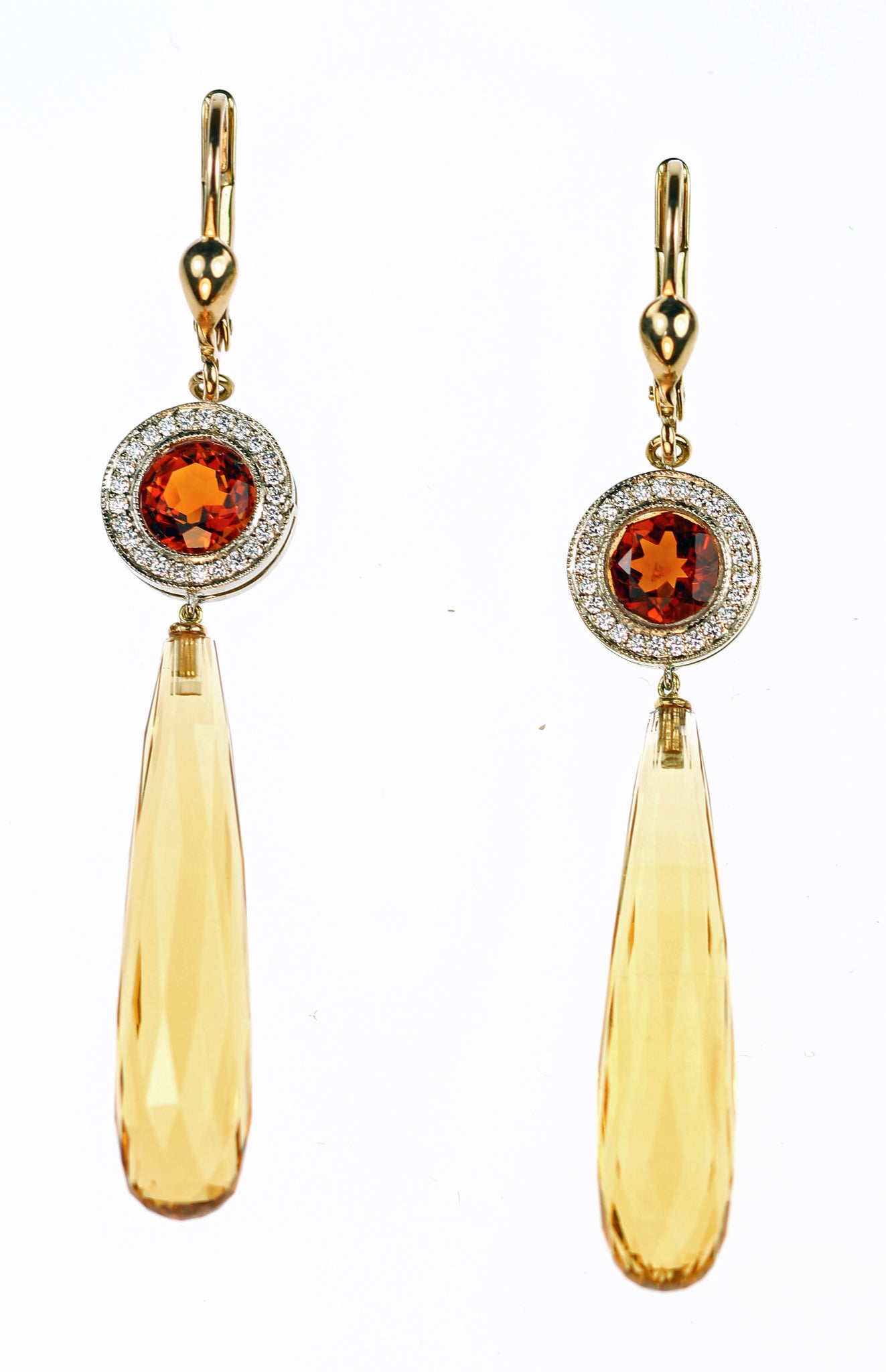 Janet Deleuse Designer Citrine & Diamond Earrings, SALE, SOLD