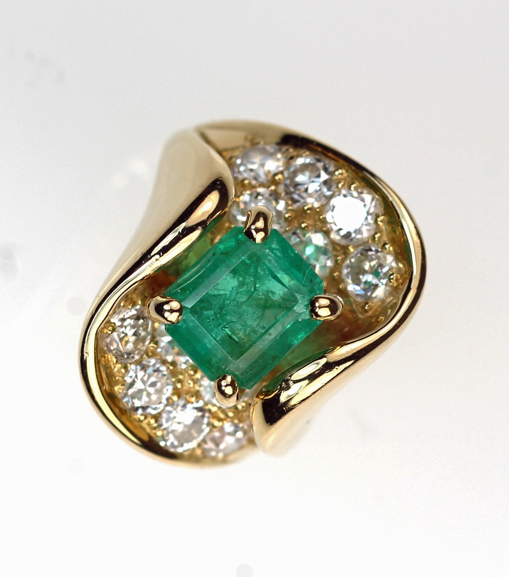 Vintage Emerald and Diamond Ring, SALE