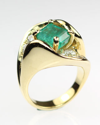 Vintage Emerald and Diamond Ring, SALE, SOLD