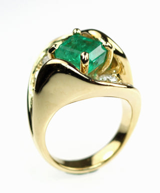 Vintage Emerald and Diamond Ring, SALE, SOLD