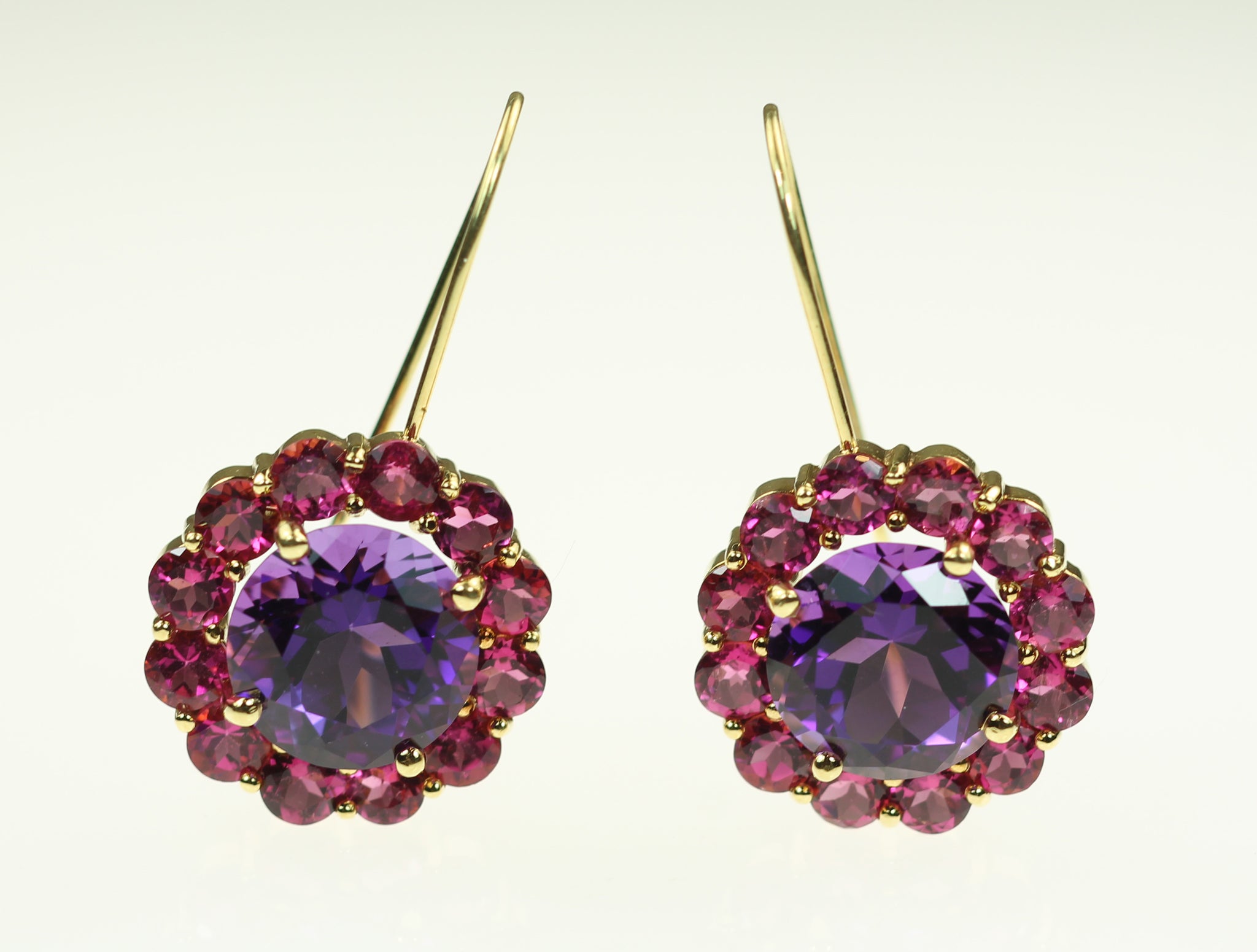 Janet Deleuse Designer Amethyst and Pink Tourmaline Earrings, SALE, SOLD