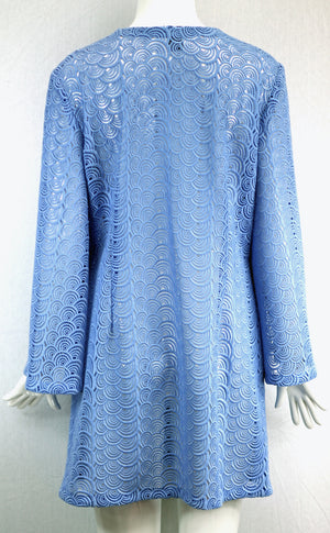 Janet Deleuse Couture Blue Lace Coat,SALE, SOLD
