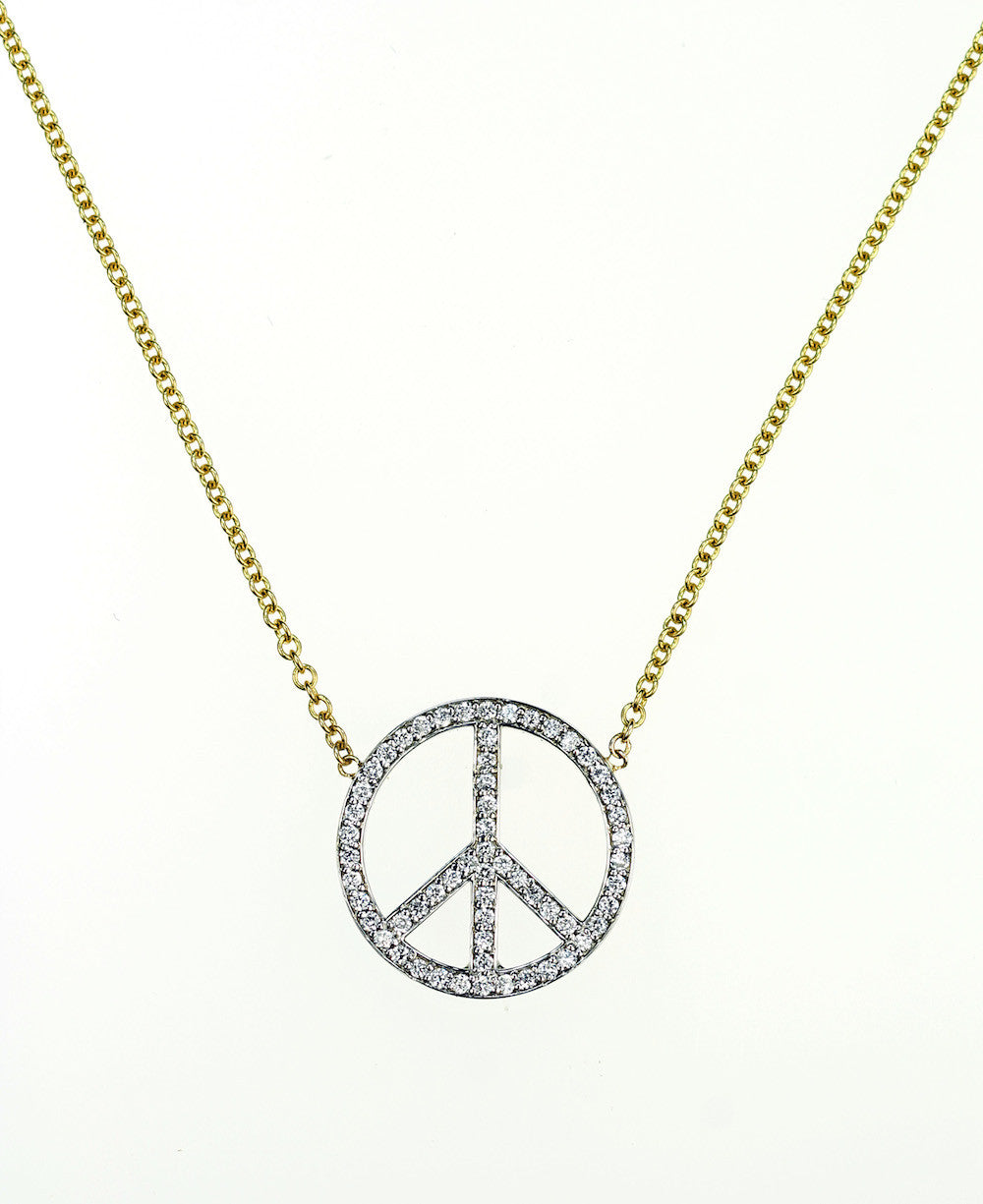 Janet Deleuse Designer Peace Sign Necklace