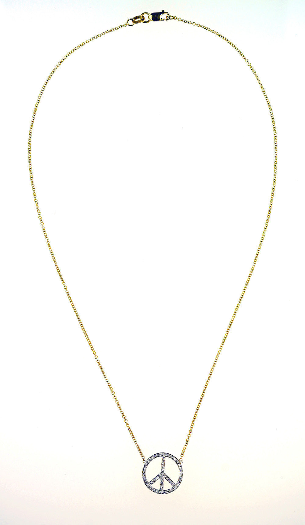 Janet Deleuse Designer Peace Sign Diamond Necklace, SOLD