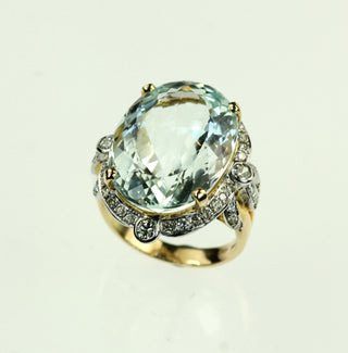 Vintage Aqua and Diamond Ring, SOLD