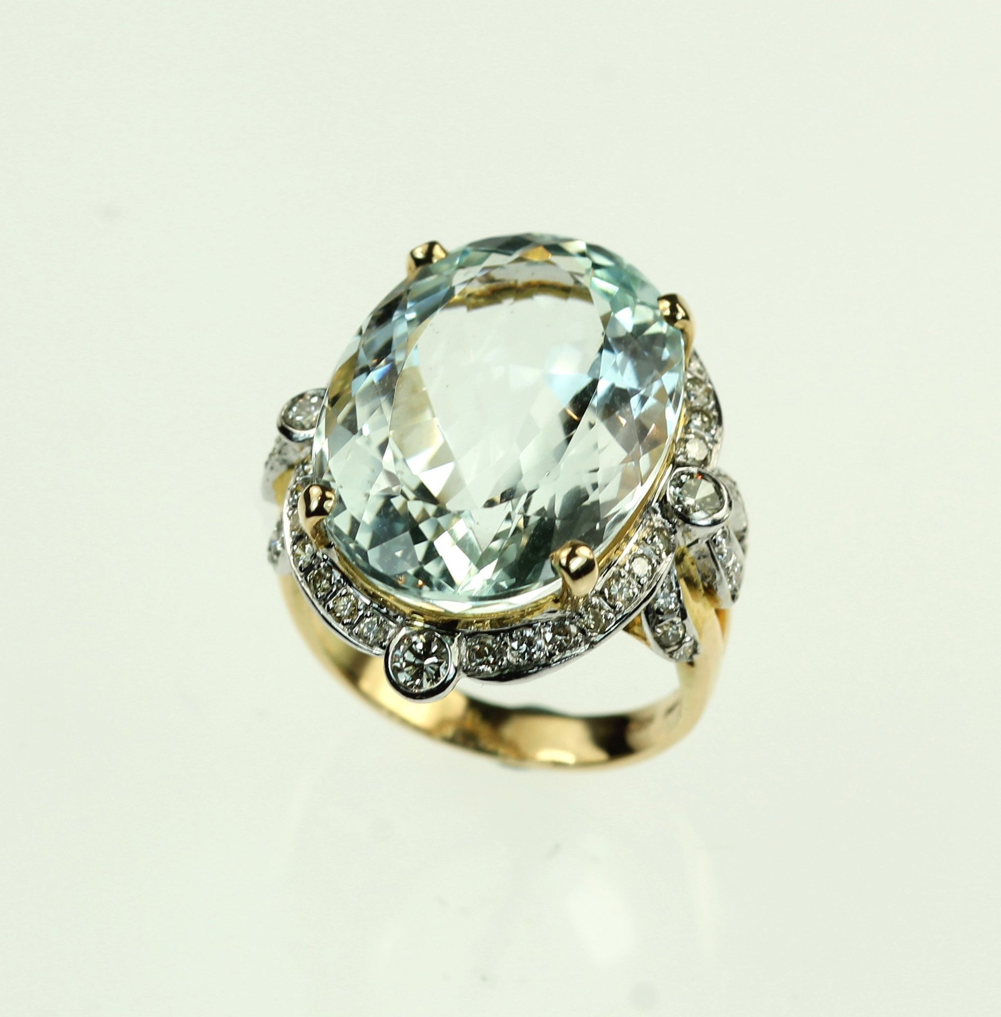 Vintage Aqua and Diamond Ring, SOLD