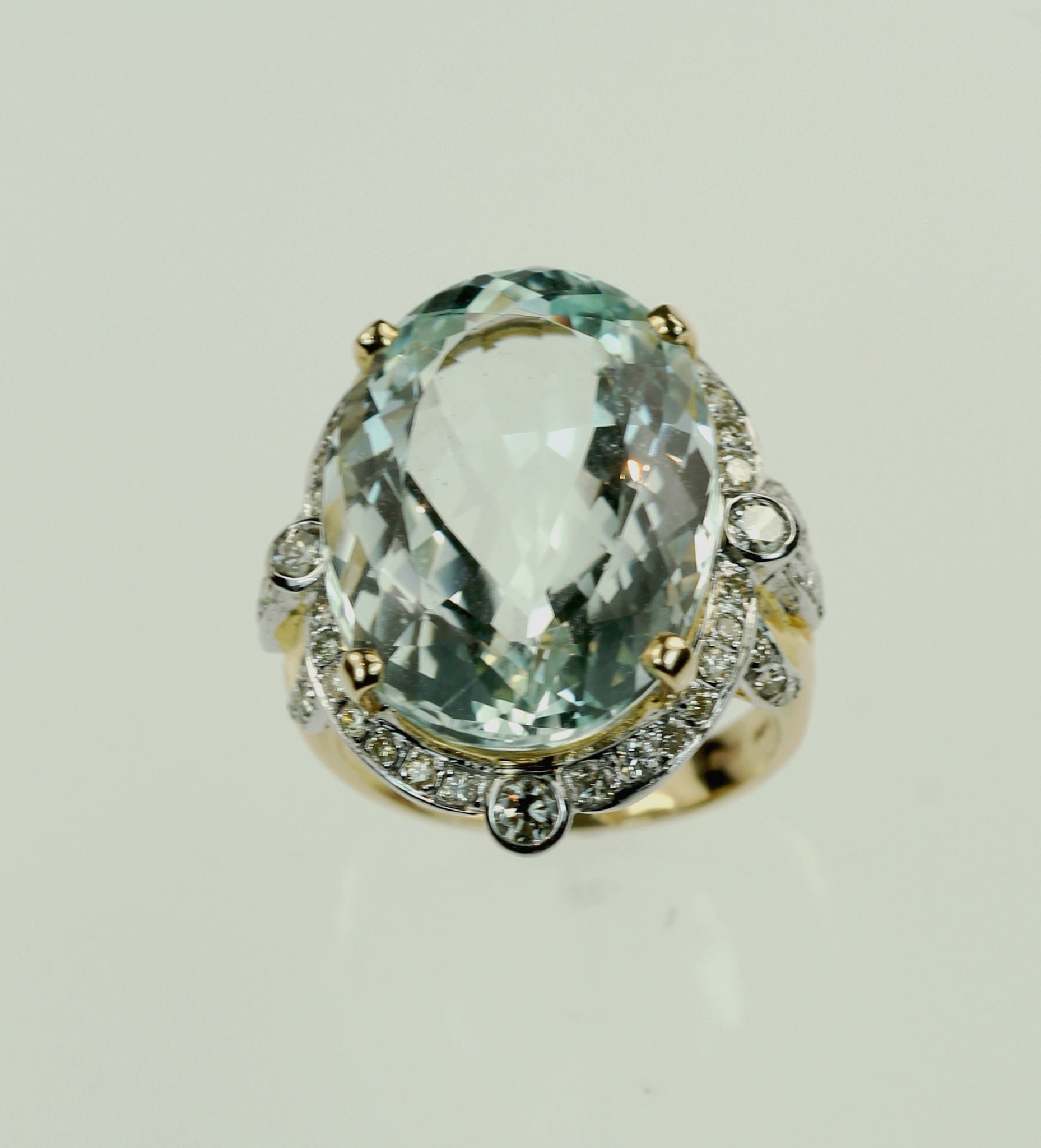 Vintage Aqua and Diamond Ring, SOLD