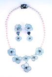 Janet Deleuse Designer Aquamarine, Diamonds and Pearl Necklace Set, SALE, SOLD