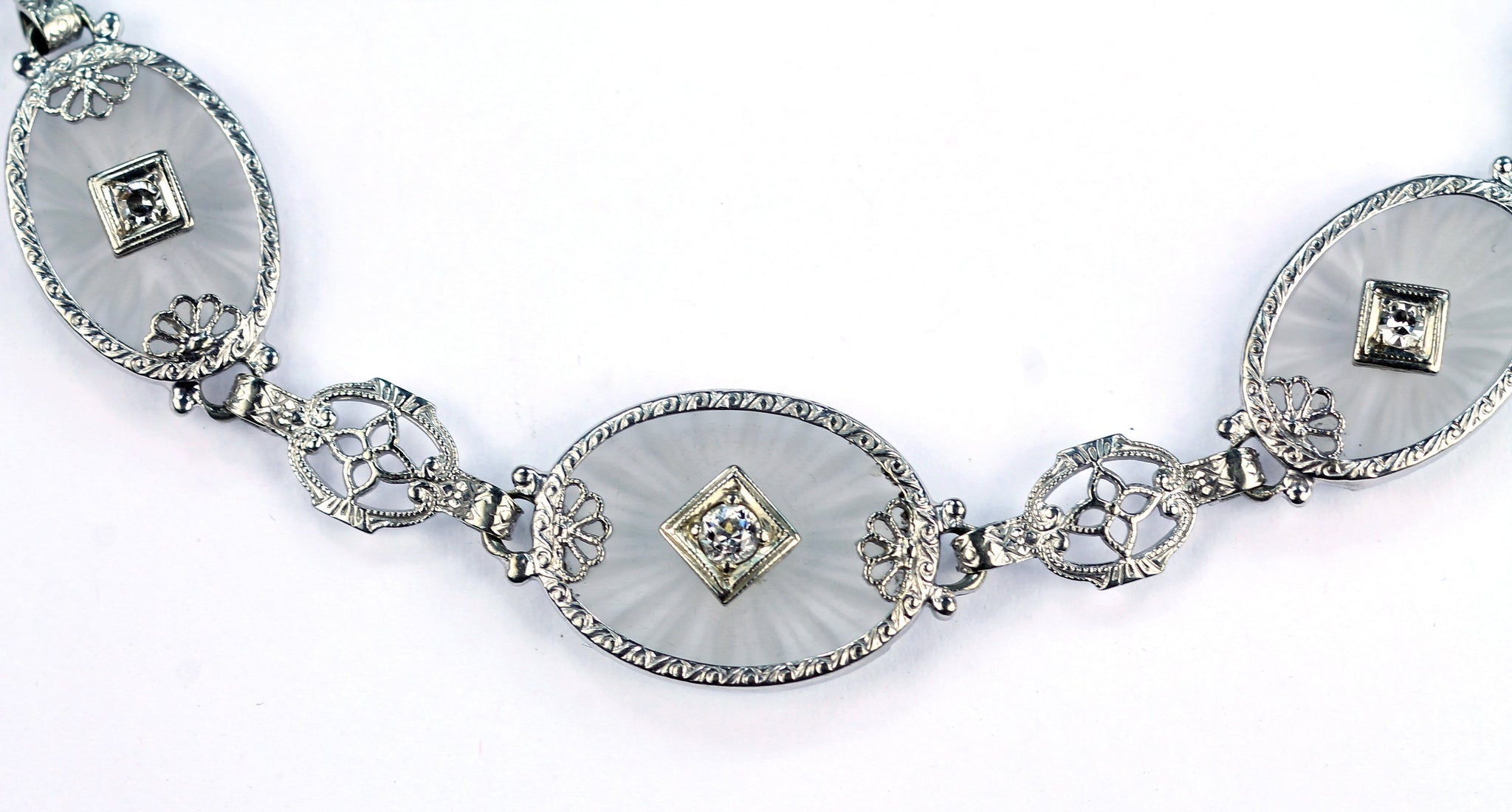 Vintage Rock Crystal and Diamond Bracelet, SOLD