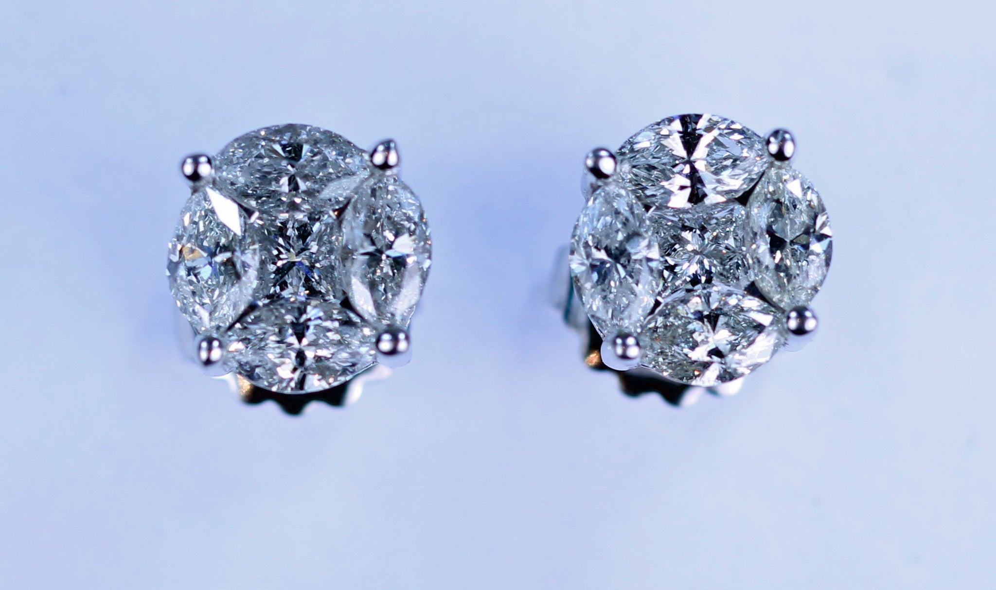 Vintage Cluster Diamond Earrings, SALE, SOLD