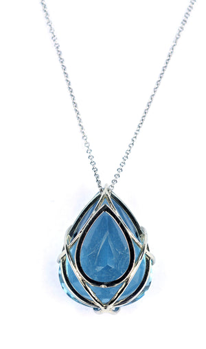 Janet Deleuse Designer Blue Topaz Pendant,  SOLD