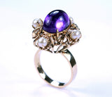 Vintage Amethyst and Pearl Ring