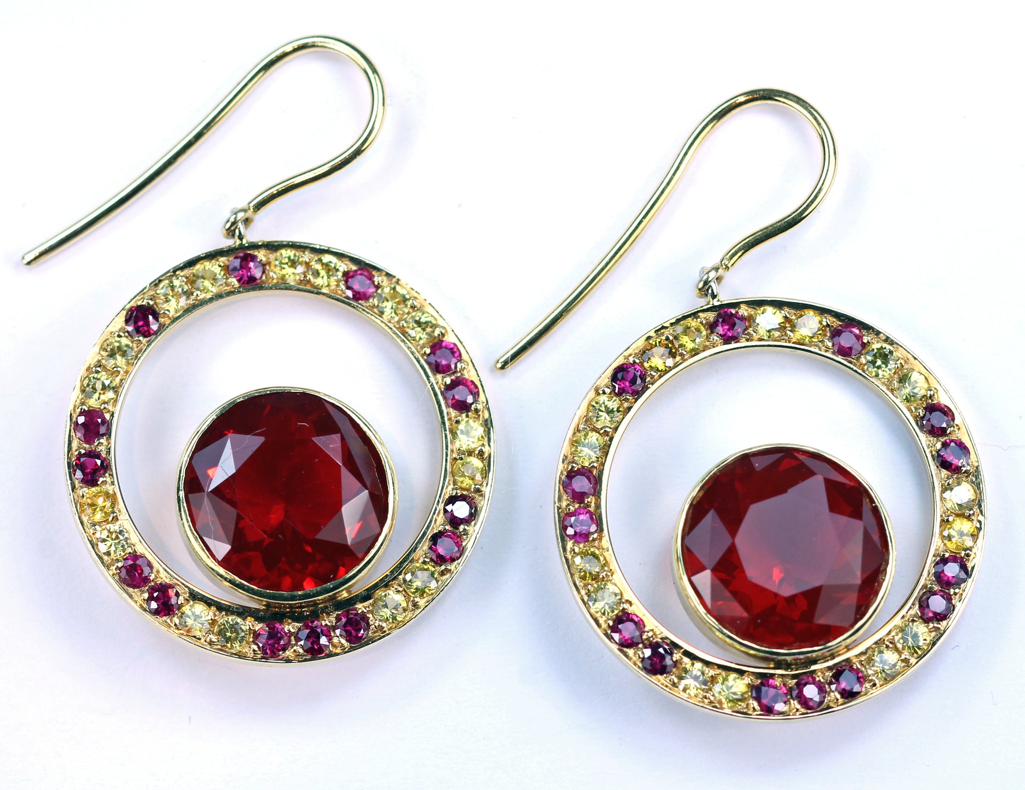 Janet Deleuse Designer Opal, Sapphire and Ruby Earrings, SALE, SOLD