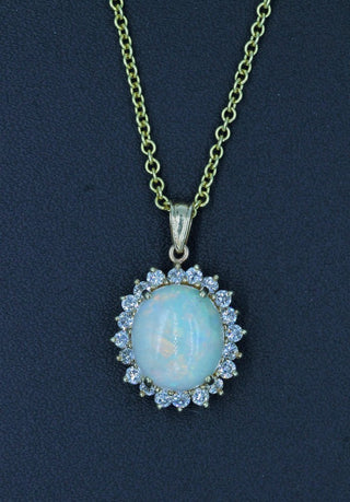 Vintage Opal and Diamond Pendant, SOLD