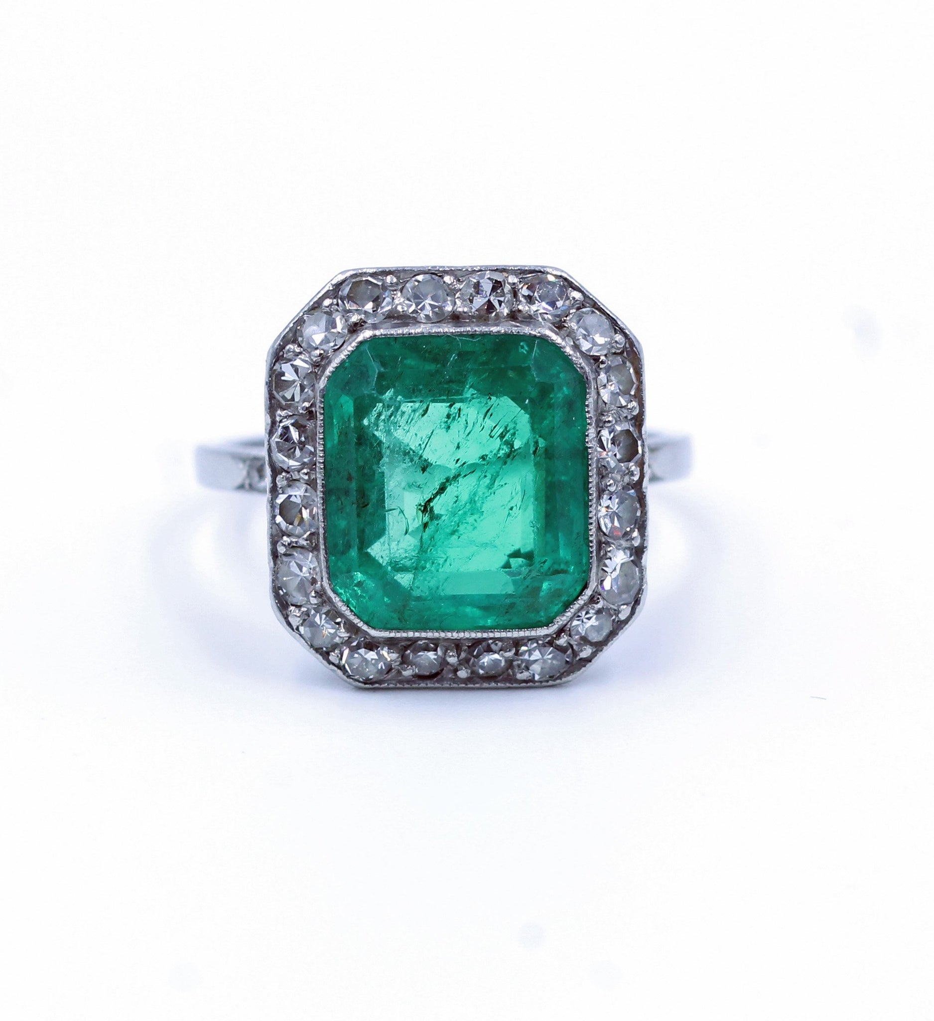 Vintage Emerald and Diamond Ring, SOLD