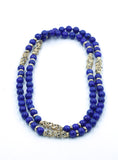 Vintage Lapis Necklace with Gold, Diamonds & Sapphires Motifs, SOLD