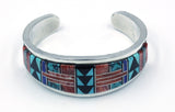 Vintage Native American Zuni Sterling Silver Inlaid Bracelet, SOLD