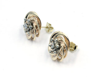 Vintage Gold  Diamond Earrings, SOLD