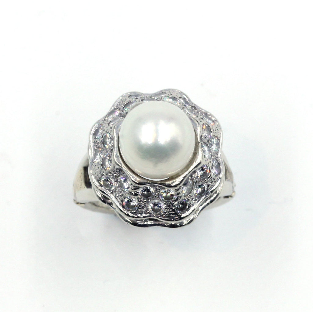 Vintage South Sea Pearl and Diamond Ring, SALE, SOLD – Deleuse Fine Jewelry