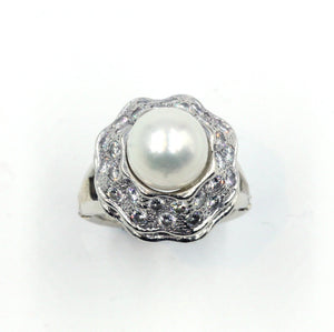 Vintage South Sea Pearl and Diamond Ring, SALE, SOLD