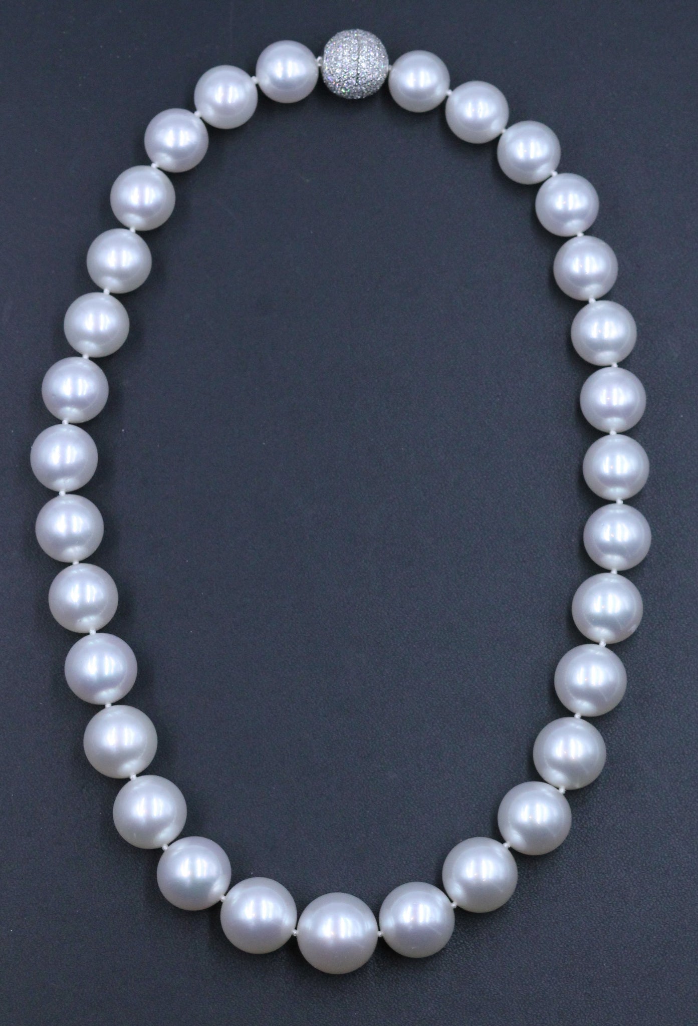 Vintage South Sea Pearl Necklace with Diamond Clasp, SOLD