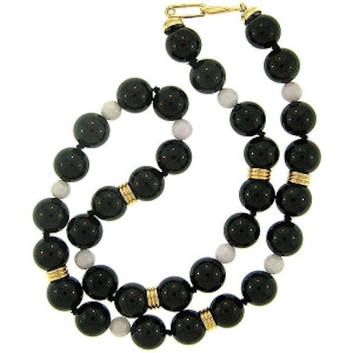 Black Jade Bead Necklace