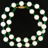Natural White and Green Jade Beads