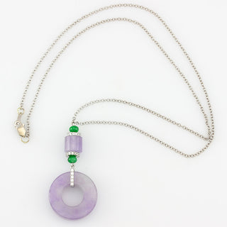 Natural Lavender Jade Pendant Necklace, SOLD