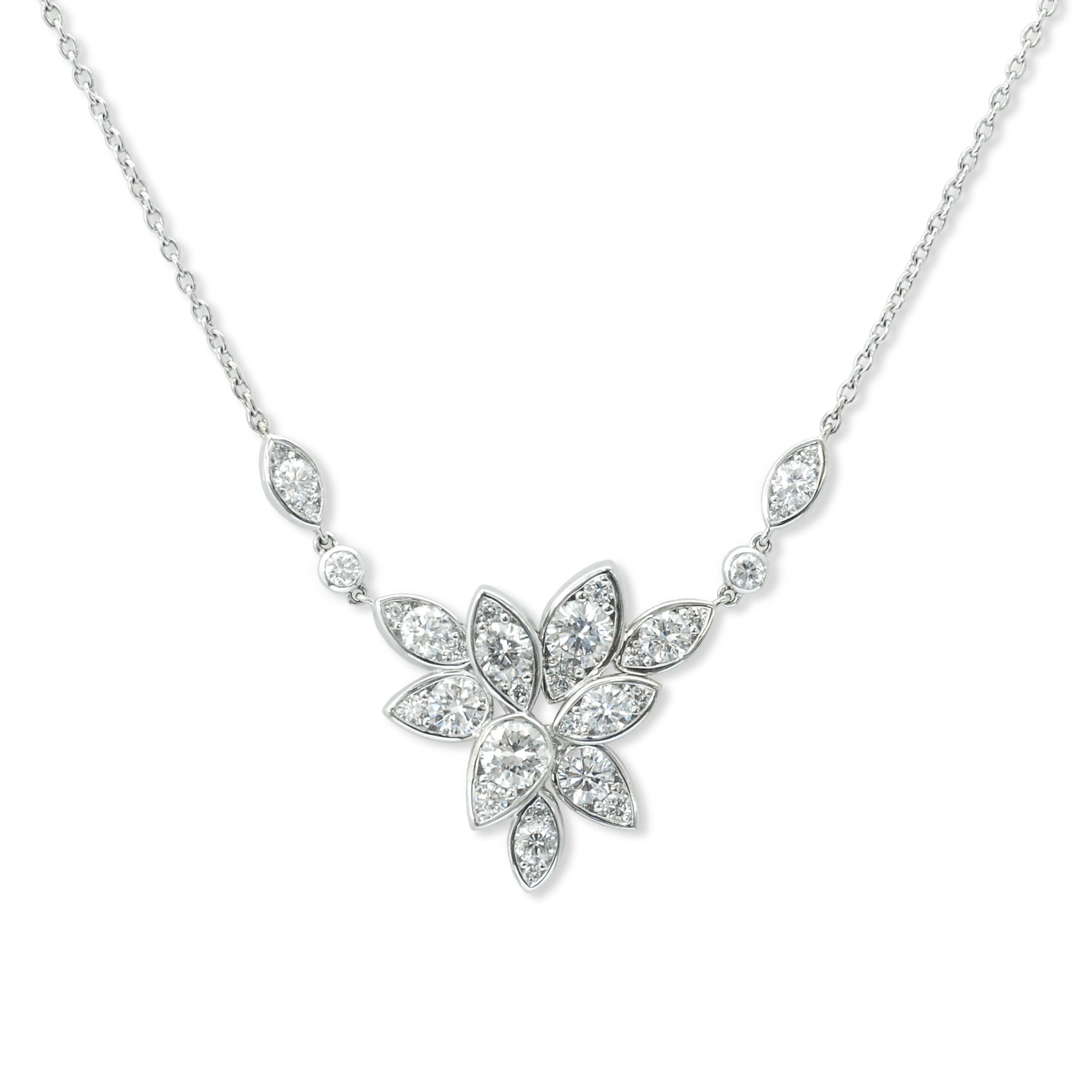 Diamond Flower Pendant Necklace, SOLD