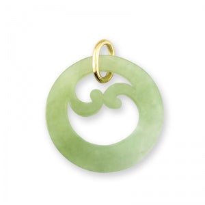 Natural Jade Yin/Yang Waves Pendant, SOLD