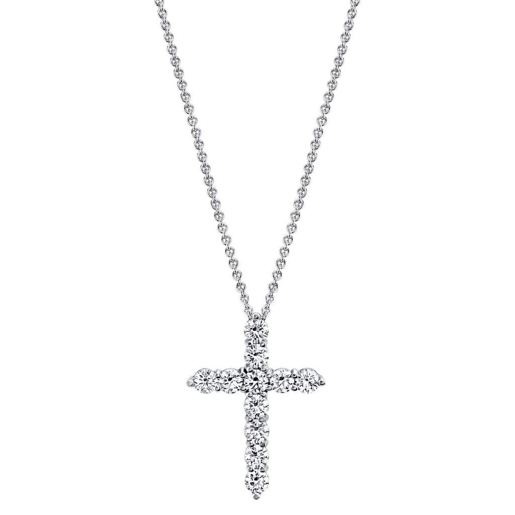 Diamond Cross Pendant Necklace, SOLD – Deleuse Fine Jewelry