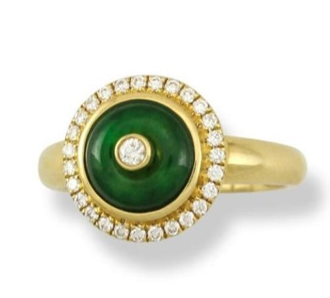 Natural Jade and Diamond Ring,SOLD