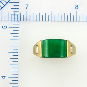 Natural Jade Ring with Diamonds, SOLD