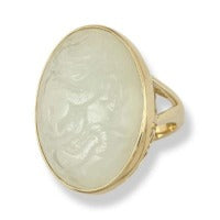 Natural Carved Jade Ring, SOLD