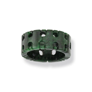 Natural Green Jade Carved Ring, SOLD