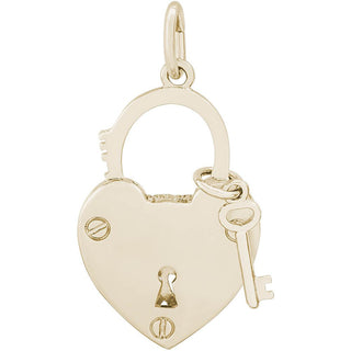 Gold Heart Lock Charm, SOLD