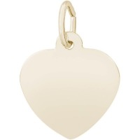 14K Yellow Gold or Sterling Silver Heart Charm